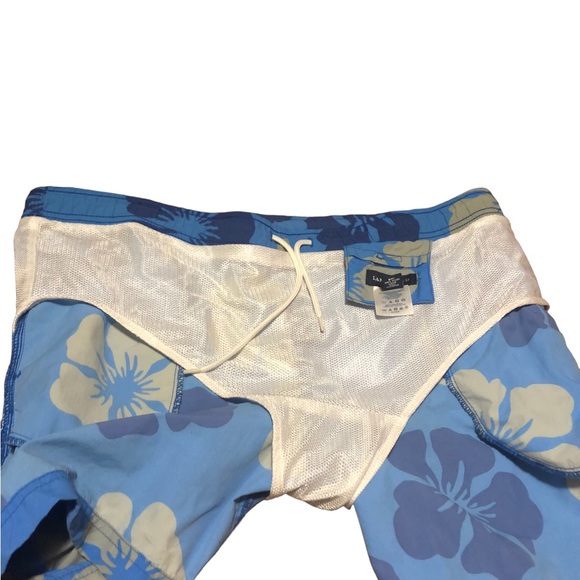Lands' End Printed Tropical Lined Swim Trunks Board Short Blue  Men's Size M - Picture 10 of 10